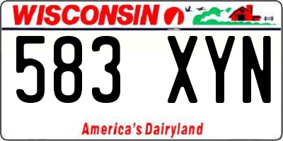 WI license plate 583XYN