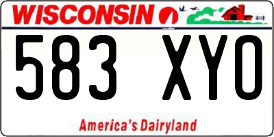 WI license plate 583XYO
