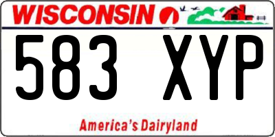 WI license plate 583XYP