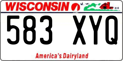 WI license plate 583XYQ