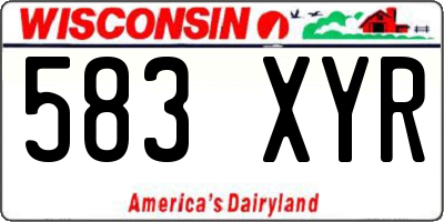 WI license plate 583XYR