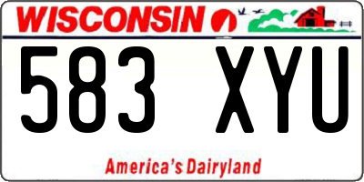 WI license plate 583XYU