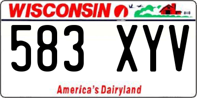 WI license plate 583XYV