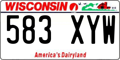 WI license plate 583XYW