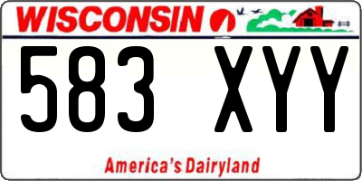 WI license plate 583XYY