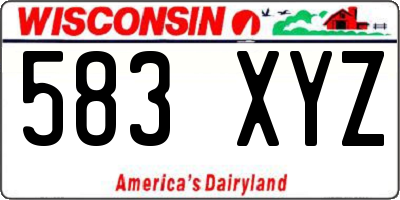 WI license plate 583XYZ