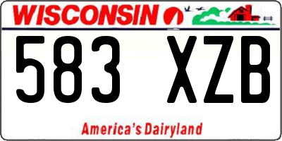 WI license plate 583XZB