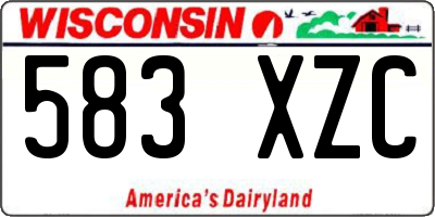 WI license plate 583XZC