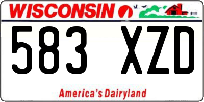 WI license plate 583XZD