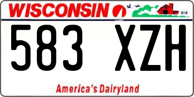 WI license plate 583XZH