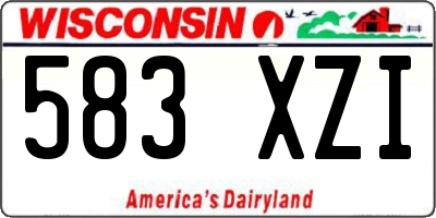 WI license plate 583XZI