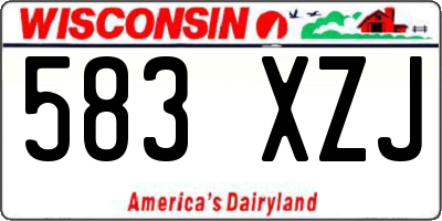 WI license plate 583XZJ