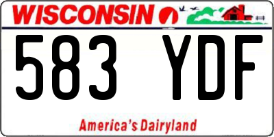 WI license plate 583YDF