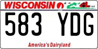 WI license plate 583YDG