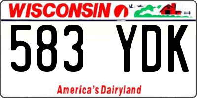 WI license plate 583YDK