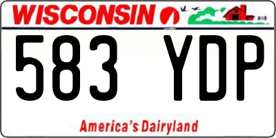 WI license plate 583YDP