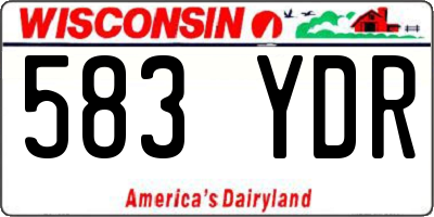 WI license plate 583YDR