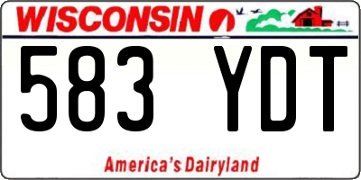 WI license plate 583YDT
