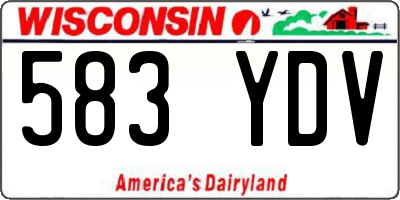 WI license plate 583YDV