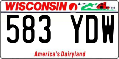 WI license plate 583YDW