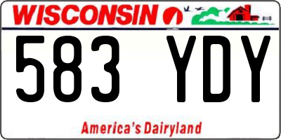 WI license plate 583YDY