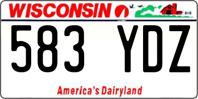 WI license plate 583YDZ