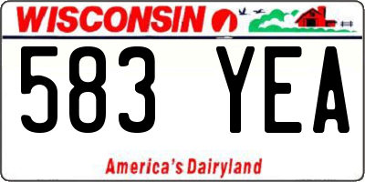 WI license plate 583YEA