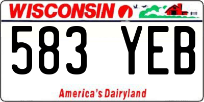 WI license plate 583YEB