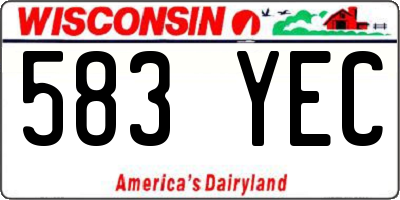 WI license plate 583YEC