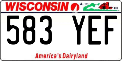 WI license plate 583YEF