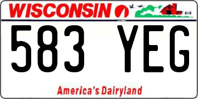 WI license plate 583YEG
