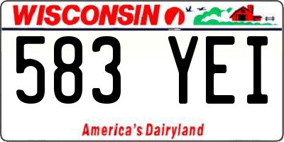 WI license plate 583YEI