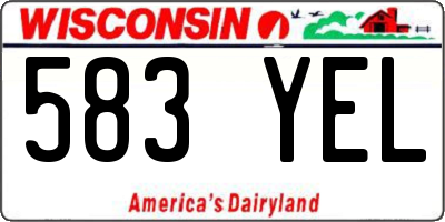 WI license plate 583YEL
