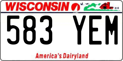 WI license plate 583YEM