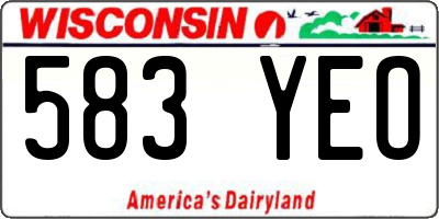 WI license plate 583YEO