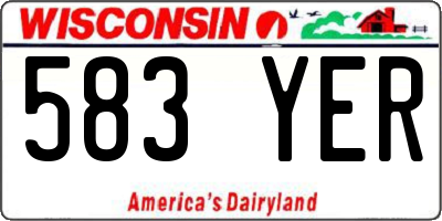 WI license plate 583YER