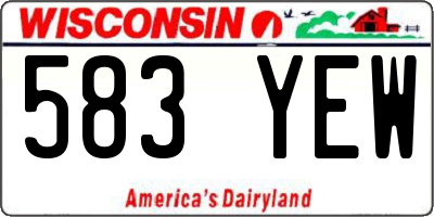 WI license plate 583YEW