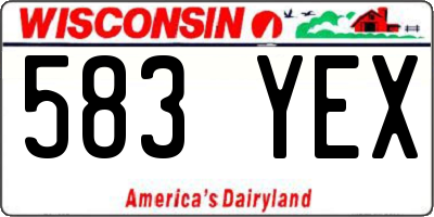 WI license plate 583YEX