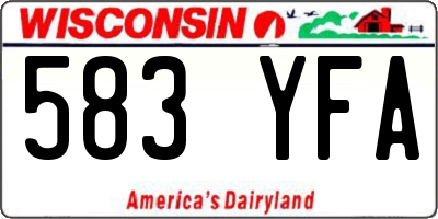 WI license plate 583YFA