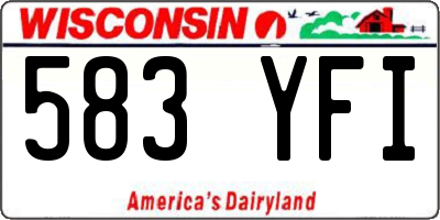WI license plate 583YFI