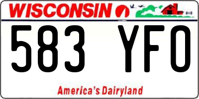WI license plate 583YFO