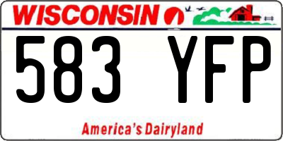 WI license plate 583YFP