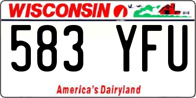 WI license plate 583YFU
