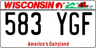 WI license plate 583YGF