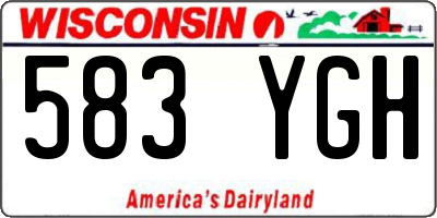 WI license plate 583YGH