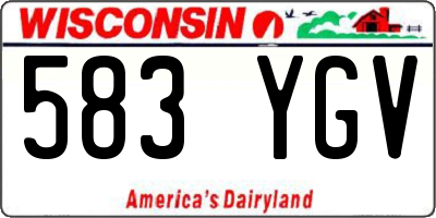 WI license plate 583YGV