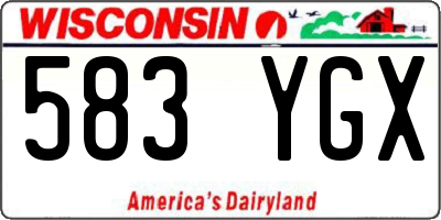 WI license plate 583YGX