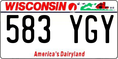 WI license plate 583YGY