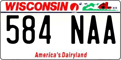 WI license plate 584NAA
