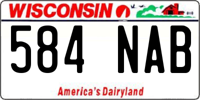 WI license plate 584NAB